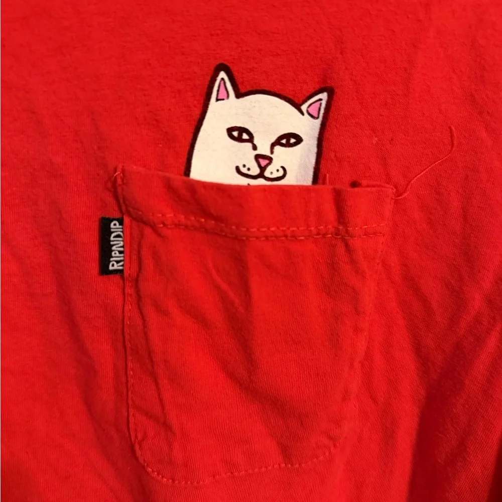 Ripndip Red Cat Pocket Long Sleeve - Picture 4 of 7